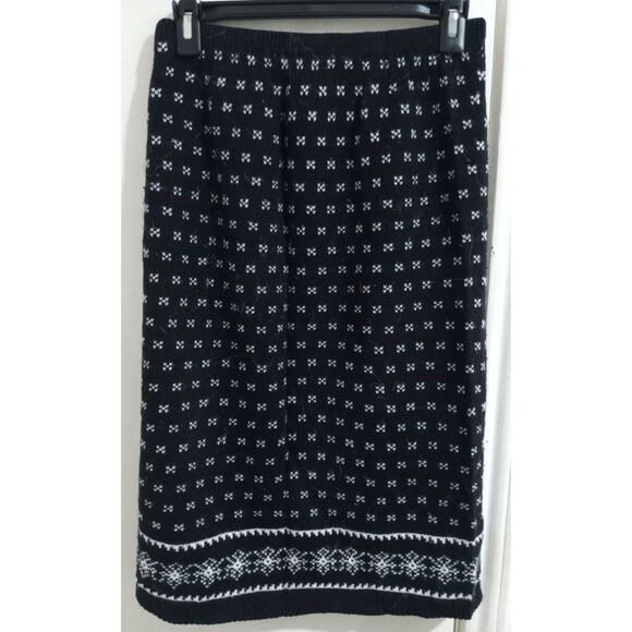 Skirt Honors Black Pattern Elastic Waist Skirt Womens Size Medium - Picture 1 of 4